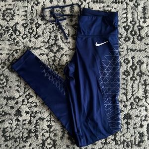 Nike Navy Athletic Leggings Small